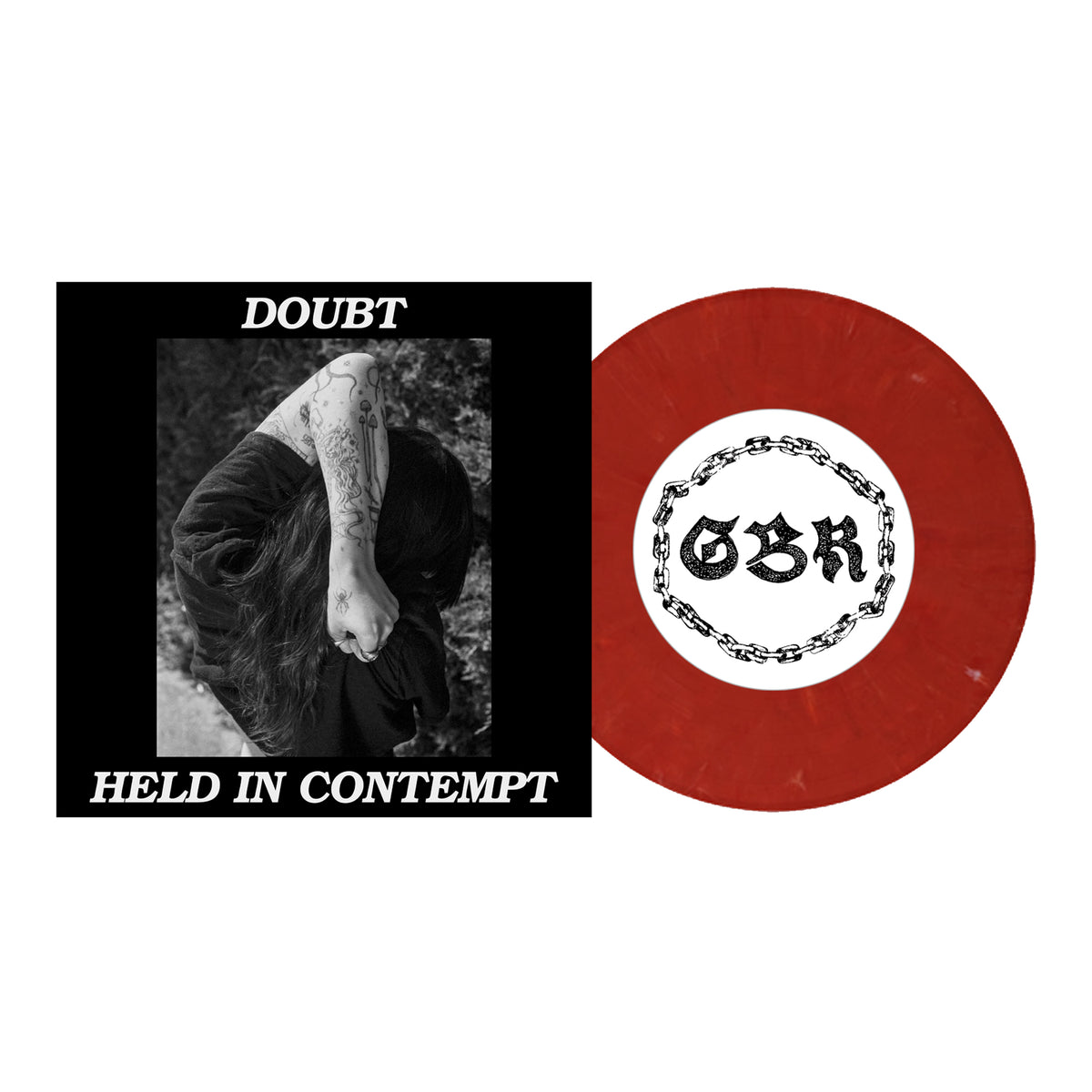 Doubt 'Held In Contempt' Eco Cherry 7" + Shirt Bundle