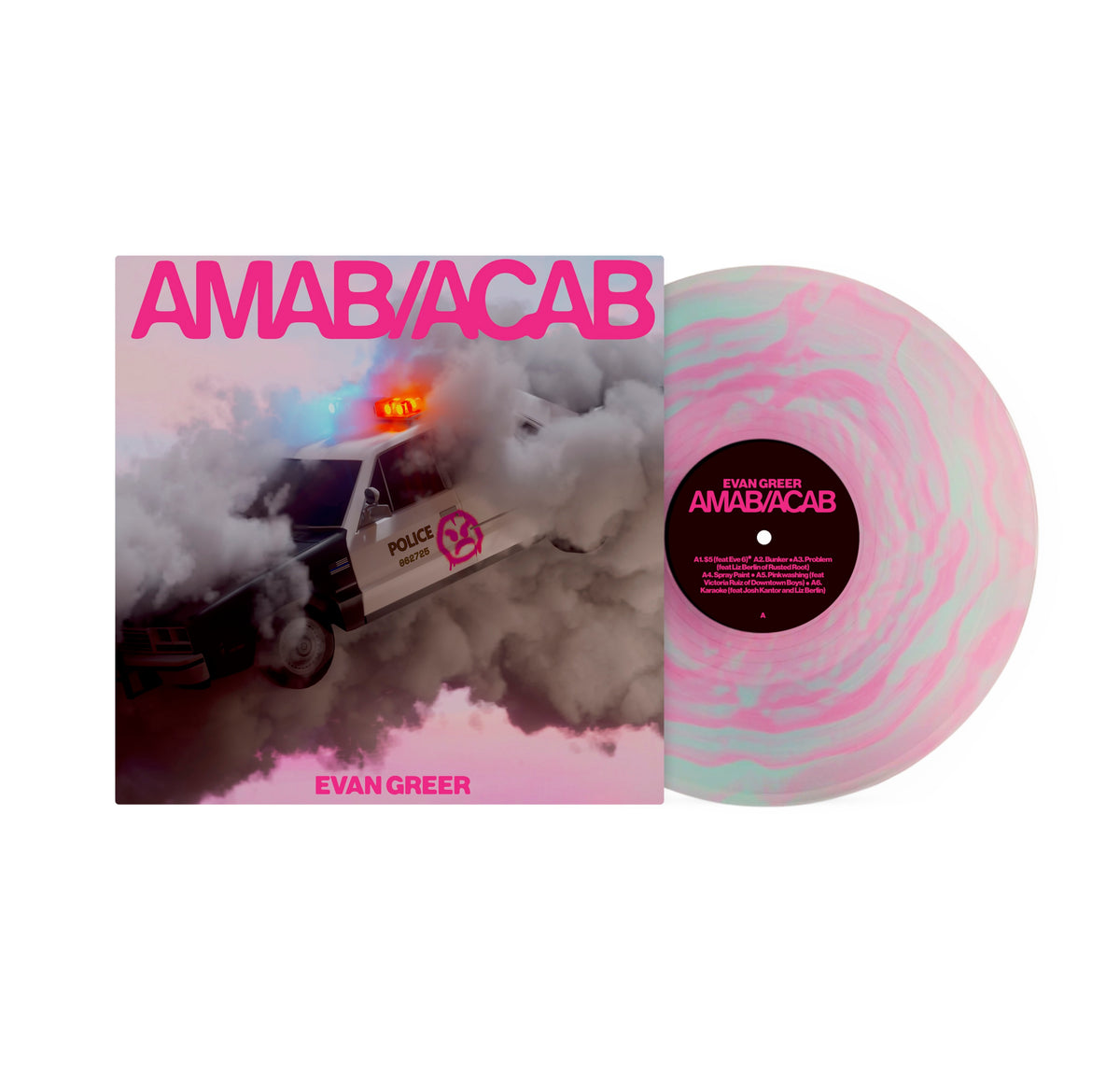 Evan Greer - &#39;AMAB/ACAB&#39; (Pink Swirl Vinyl)