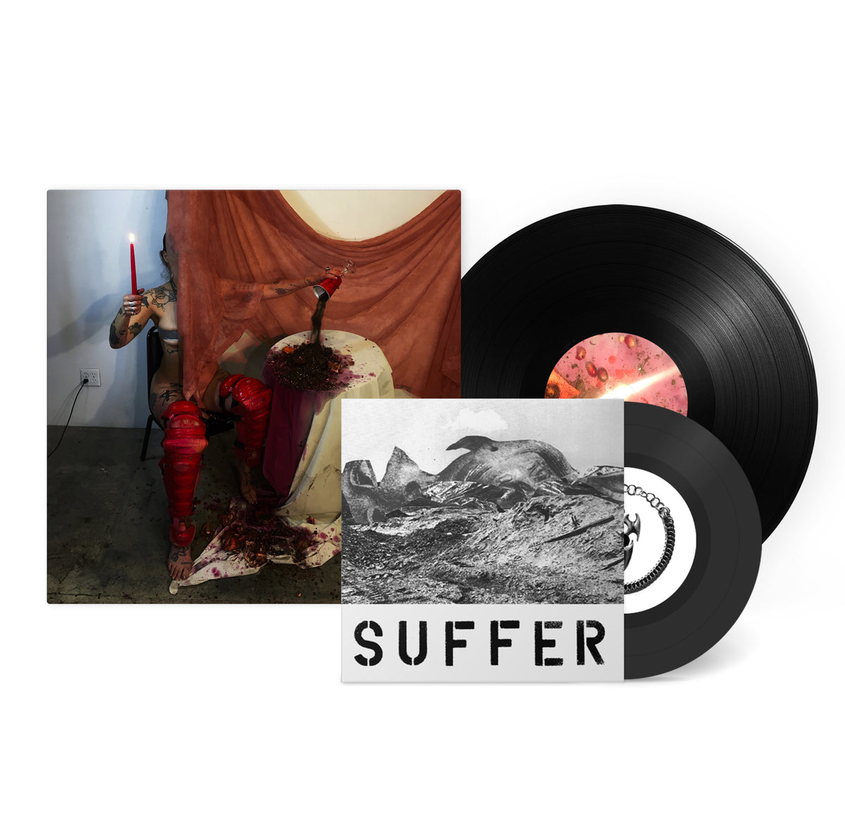 HIDE - &#39;SPIT OR SWALLOW EVERY SOUL WILL TASTE DEATH&#39; LP + 7&quot;