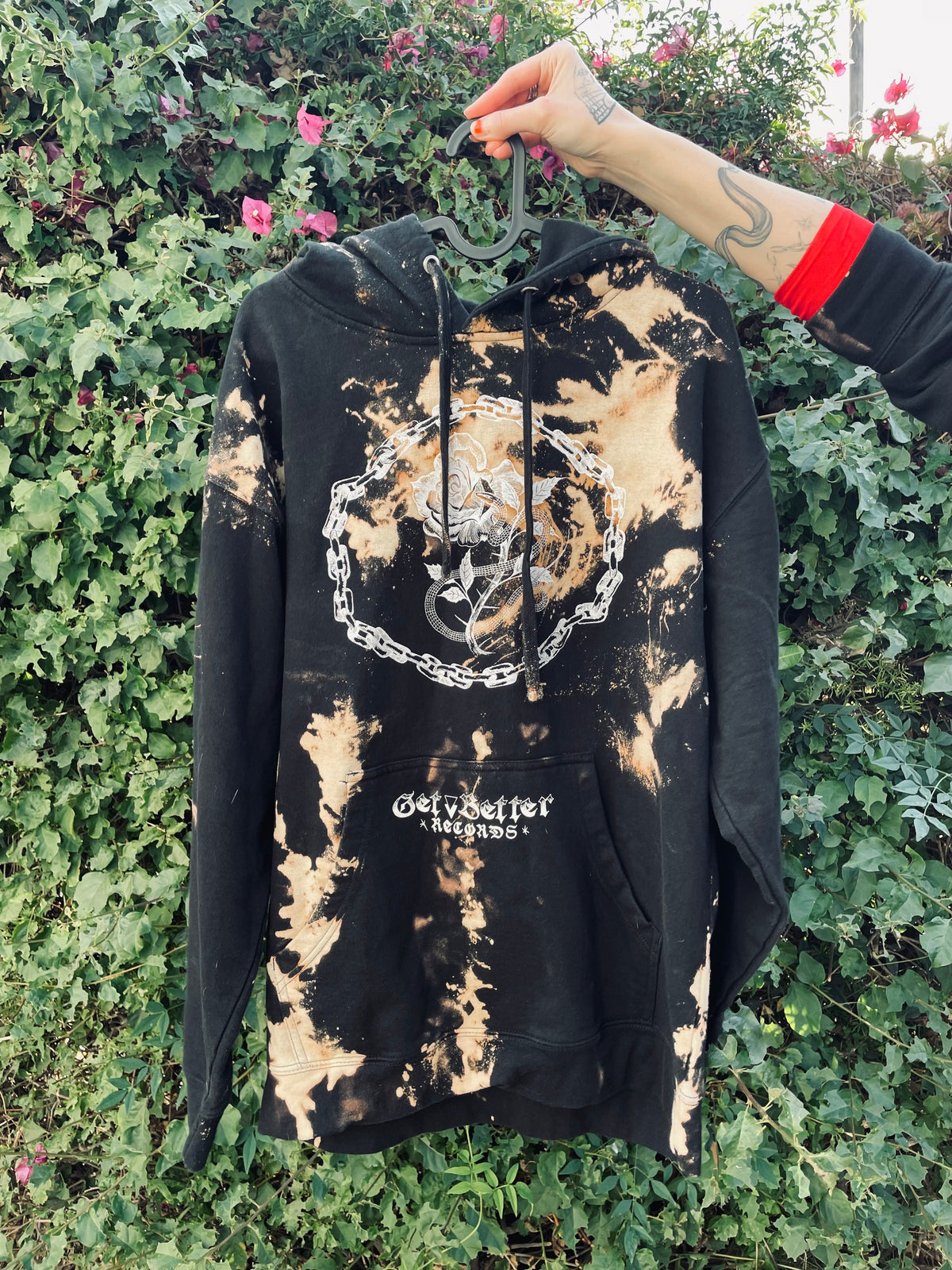 GBR Rose Pull Over Hoodie (Bleached)