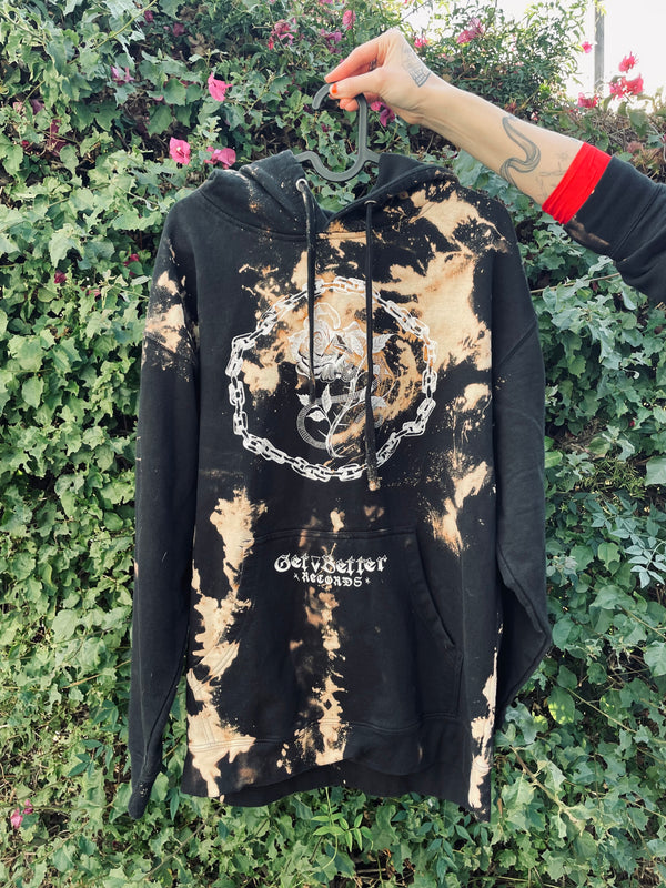 GBR Rose Pull Over Hoodie (Bleached) - Get Better Records